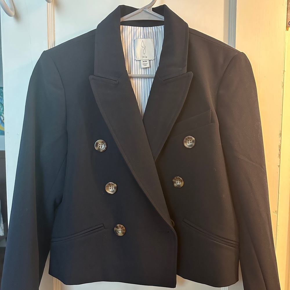 Elegant Navy Double-Breasted Trench Coat